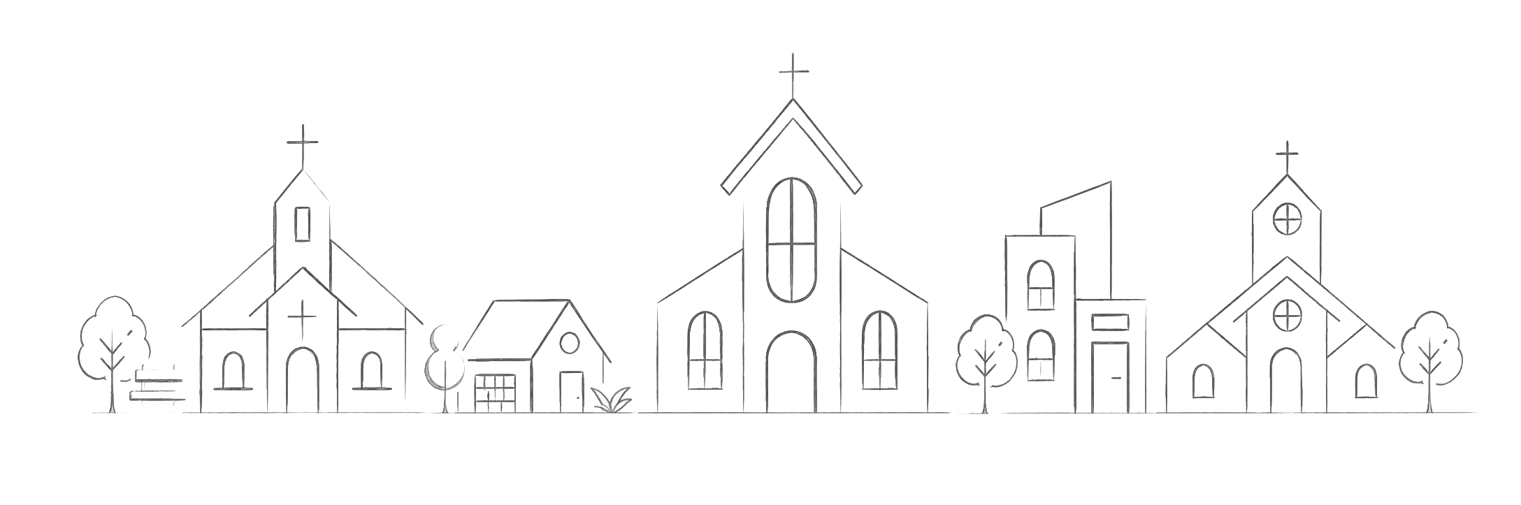Church Line Art Panorama